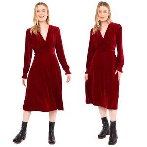 nwt NEW joanie red Velvet midi dress size 8 medium